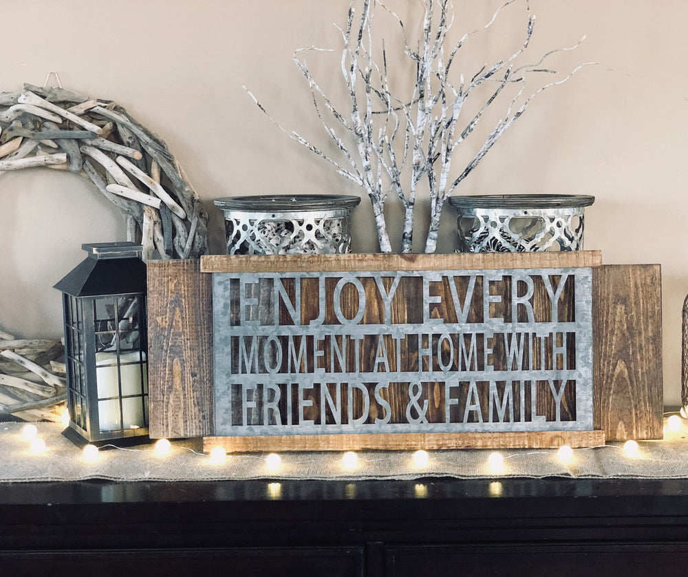 Enjoy Every moment Rustic Metal and Wood Sign - Knot and Nest Designs