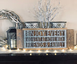Enjoy Every moment Rustic Metal and Wood Sign