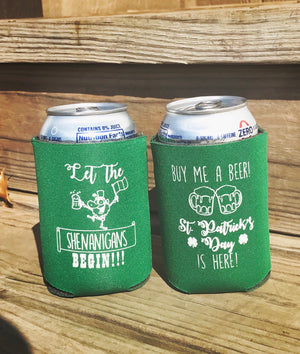 10 pack St. Patrick's Day can coolers - Knot and Nest Designs