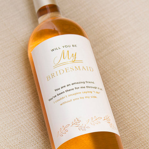 Bridesmaid/Maid of Honor Wine Bottle Label - Knot and Nest Designs
