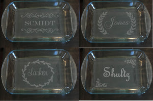 Gift Personalized Glass baking dish - Knot and Nest Designs