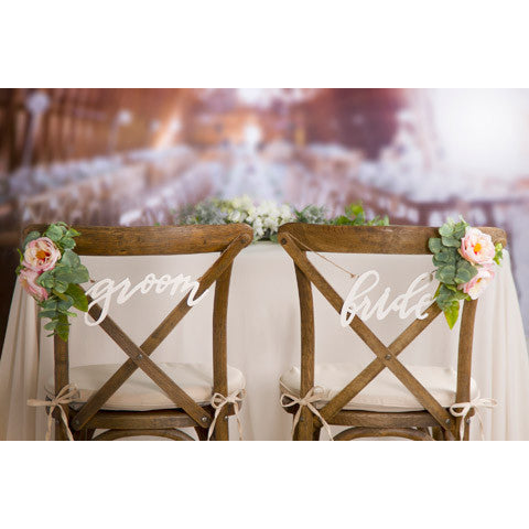 bride and groom chair signs - Knot and Nest Designs