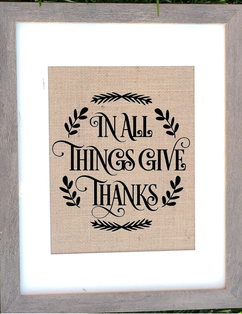 Give thanks - Burlap Sign - Knot and Nest Designs