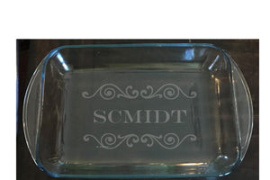 Gift Personalized Glass baking dish - Knot and Nest Designs