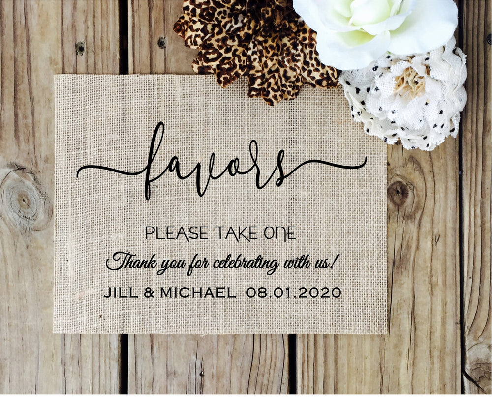 Wedding Favor Sign - Knot and Nest Designs