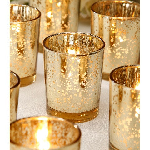 12 pack Rose Gold Mercury Votives - Knot and Nest Designs
