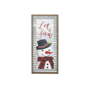 Let it Snow metal and wood Snowman Sign - Knot and Nest Designs