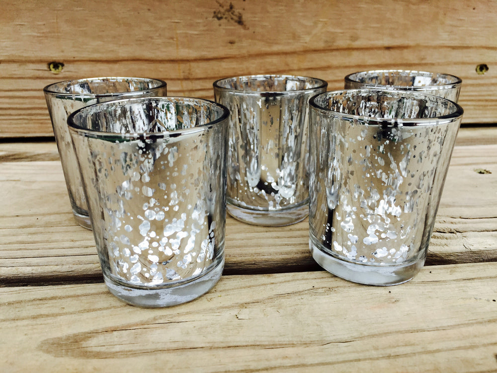 Silver Mercury Votives - 12 Pack - Knot and Nest Designs