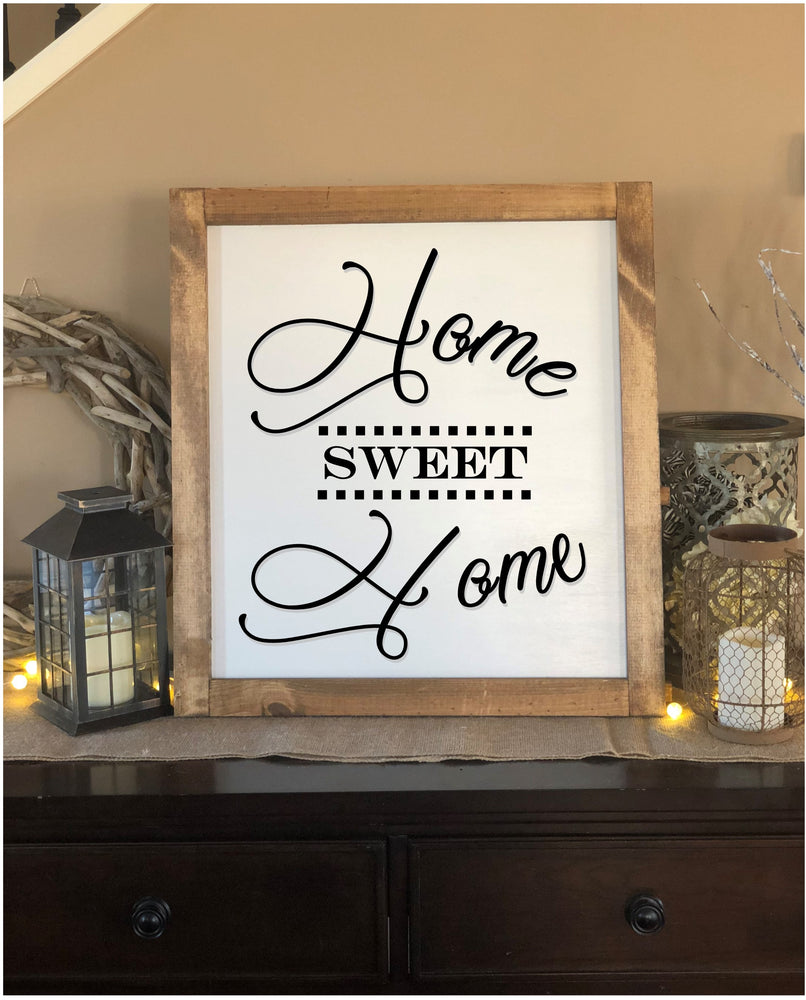 Large Home Sweet Home Farmhouse Sign - Real Pinewood - Knot and Nest Designs