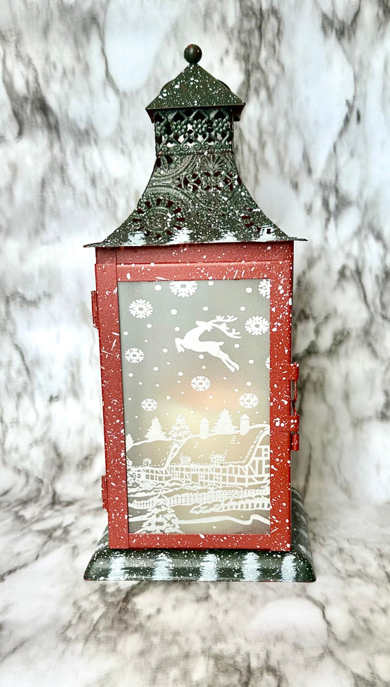 Vintage Christmas Lantern with battery operated candle