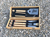 Personalized BBQ Grill Set, Birthday Groomsman or Father’s Day Engraved 6-Piece Barbecue Tools