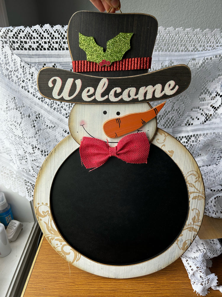 "Welcome"- Snowman Chalkboard