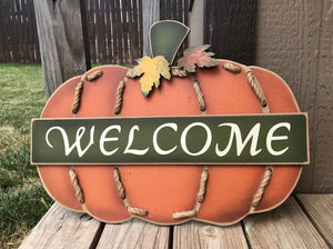 Fall large pumpkin Sign - Knot and Nest Designs