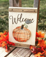 Fall Welcome Rustic pumpkin Sign