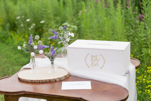 Rustic Wedding Card Box - Whitewashed Wood Card Cards Holder w