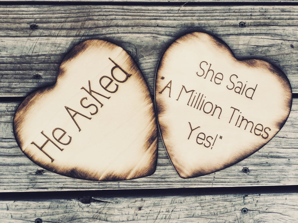 She said A Million Times Yes Engagement photo prop - Knot and Nest Designs