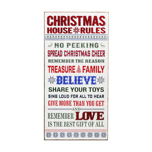 Christmas Rules Extra Large Sign - Knot and Nest Designs