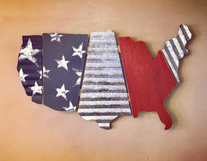 
                
                    Load image into Gallery viewer, Patriotic USA Rustic wall hanging - Knot and Nest Designs
                
            