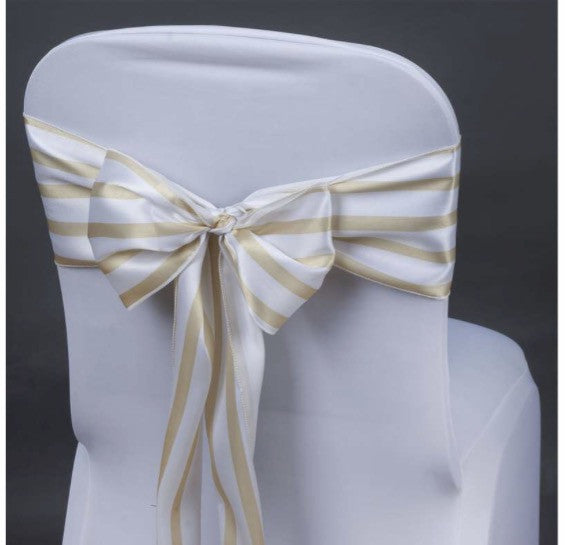 5 - striped Chair Sashes Choose your color - Knot and Nest Designs