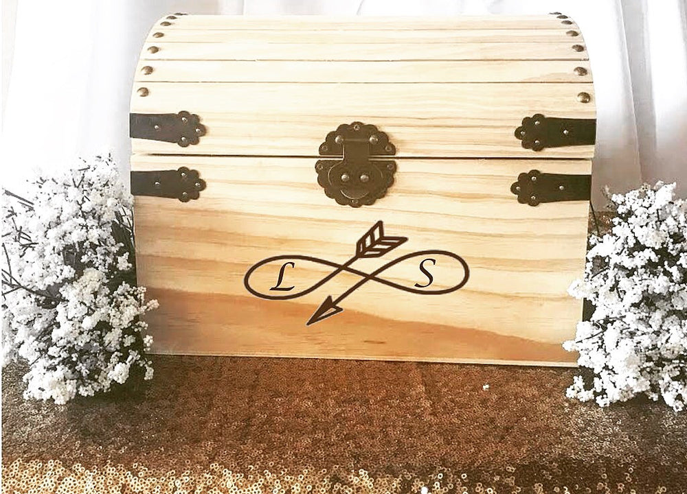 
                
                    Load image into Gallery viewer, Rustic Customized Cardbox with personalized Initials - Knot and Nest Designs
                
            