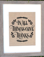 Give thanks - Burlap Sign