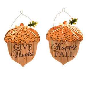 
                
                    Load image into Gallery viewer, 2 Pack Metal and Wood Fall Acorns - Knot and Nest Designs
                
            
