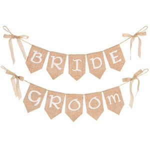 Bride and Groom Chair Banners - Knot and Nest Designs