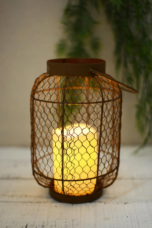 Rustic Lantern with Candle - Knot and Nest Designs