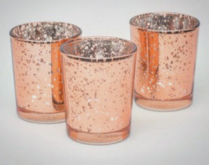 12 pack Rose Gold Mercury Votives - Knot and Nest Designs