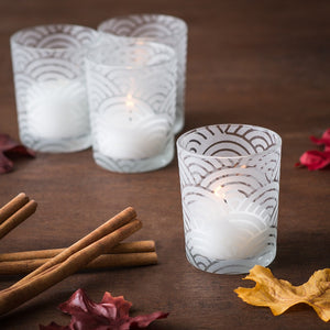 Frosted pattern votives - 12 pack - Knot and Nest Designs