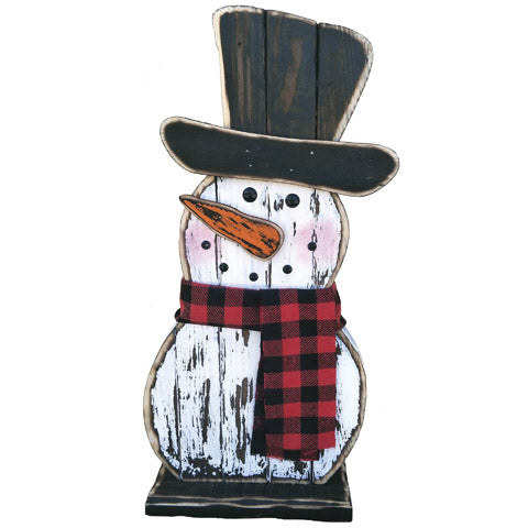 Wooden Frosty Snowman - Knot and Nest Designs