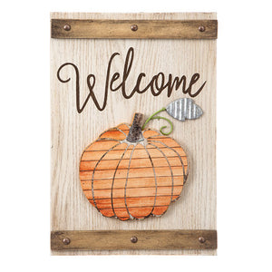 
                
                    Load image into Gallery viewer, Fall Welcome Rustic pumpkin Sign - Knot and Nest Designs
                
            